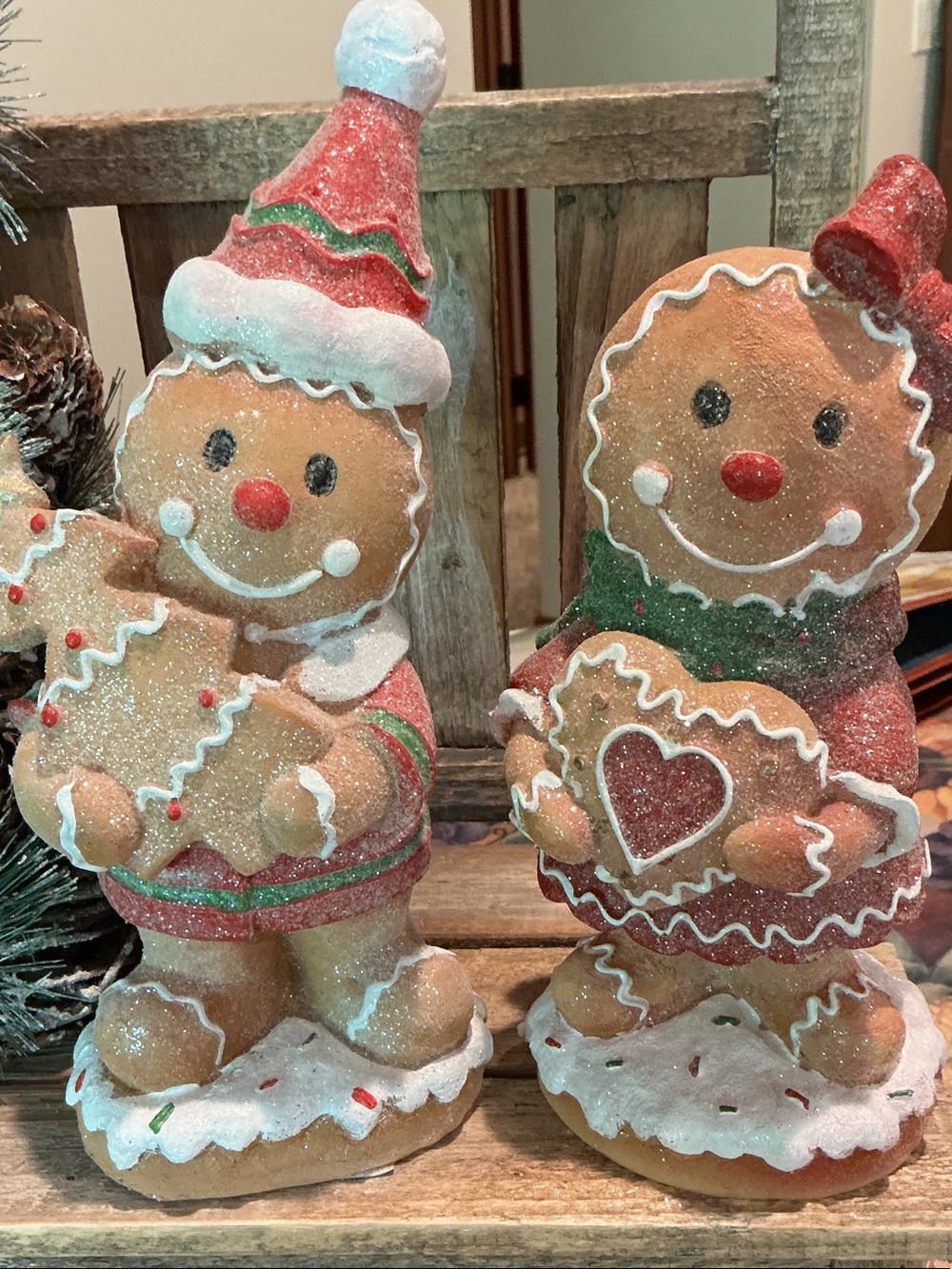 Glitter Gingerbread Boy and Girl Set